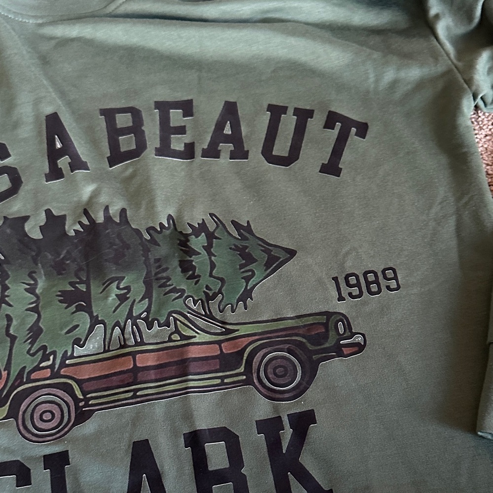 Green Graphic Sweatshirt Christmas vacation holiday sweatshirt - Picture 4 of 6